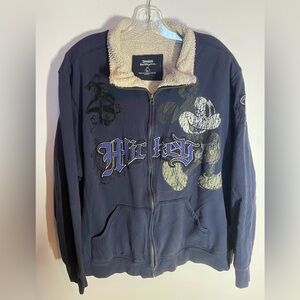 Vintage Y2K Disney Black Label Heavy Embroidered Zip-Up